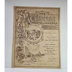 THE TIVOLI THEATRE OF VARIETIES PROGRAMMA DI SPETTACOLI  ORIGINALE 1890